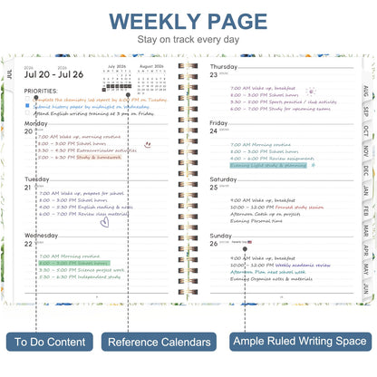 Planner 2026-2027, Weekly and Monthly Academic Planner, July 2026 - June 2027, Hardcover Calendar Agenda Book for School Year Planning, School Supplies for Teacher and Student, A5(6.3'' x 8.5'')