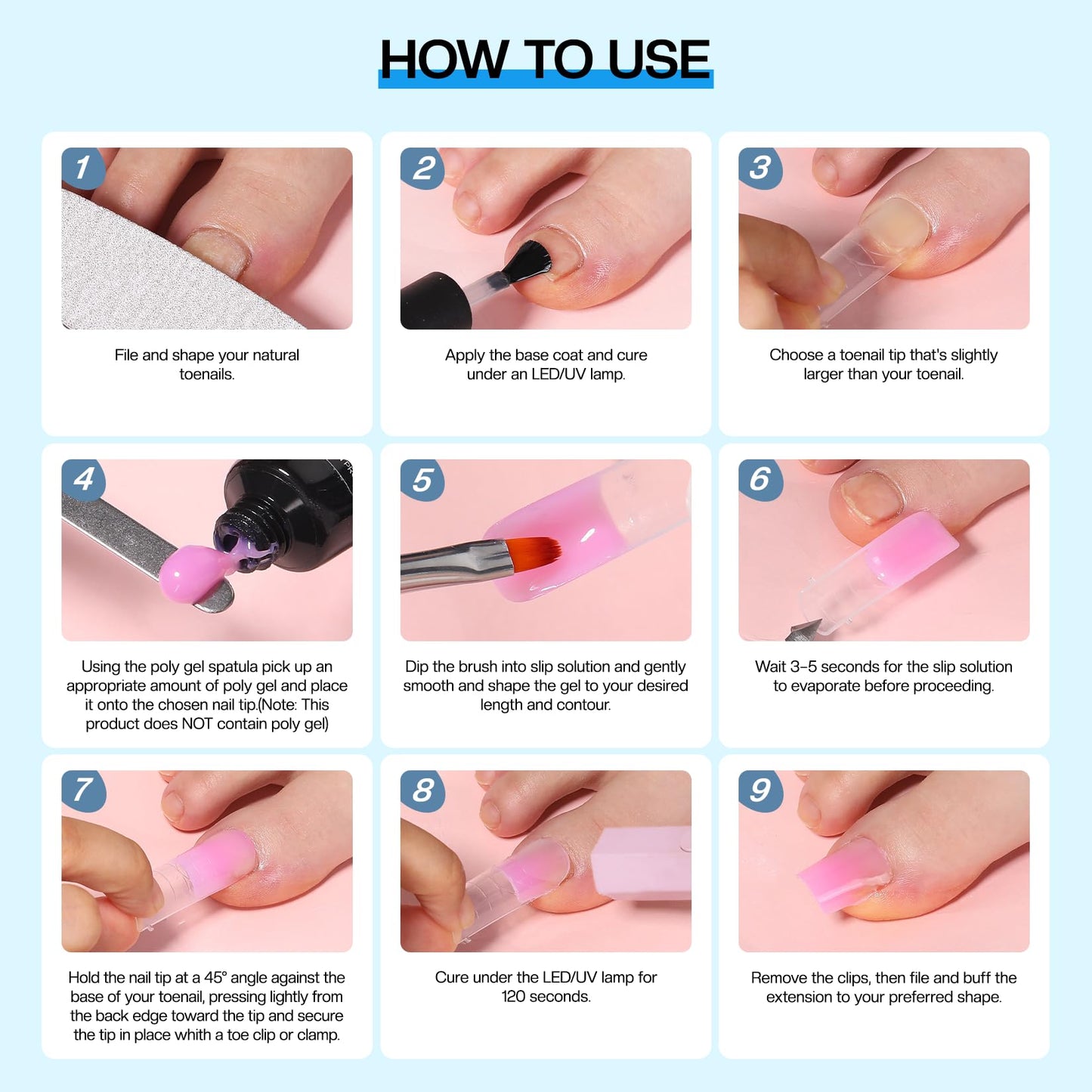 Morovan Nail Slip Solution Kit: 2.5 OZ Anti‑Stick Gel Liquid for PolyGel Nails with Dual‑Ended Brush & Nail Forms Ideal Easy Spread for Beginners