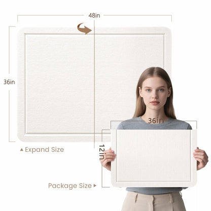 Lightomorrow Large Bulletin Board, 48 x 36 Inches Cork Board Alternative Decorative Felt Pin Board with Safe Removable Adhesives & 20 Push Pins for Home Office Classroom Walls-Creamy White