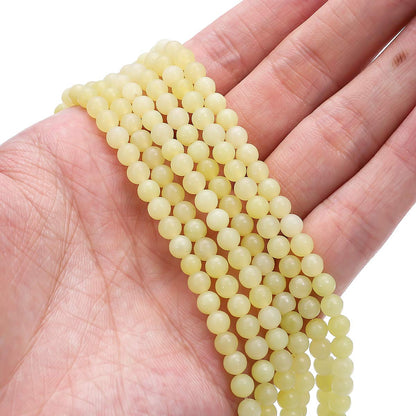 BEADIA Natural Lemon Jade Stone Round Loose Semi Gemstone Beads for Jewelry Making 4MM 38cm/Strand
