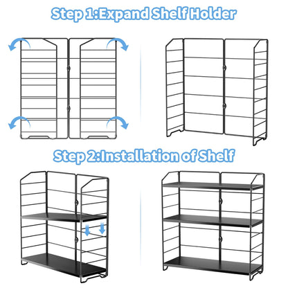 MAYZOLOP Bathroom Counter Organizer, Makeup Organizer Countertop, Countertop Storage Shelf for Bathroom Storage, Vanity, Large Skincare, Perfume, Black 3 Tier