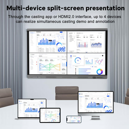 Dornium 55" Smart Board, 4K Digital Whiteboard for Office, Hybrid Work & Classrooms, Google EDLA-Certified Interactive Whiteboard with Android 14, OTA Updates & Open Apps Ecosystem, 8+128GB Storage