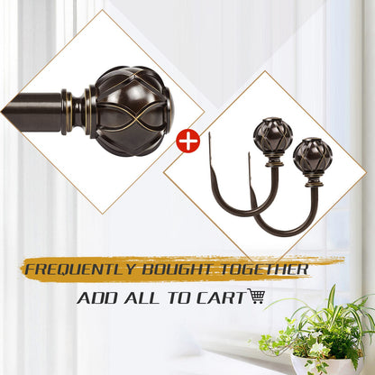 KAMANINA Decorative Curtain Drapery Holdbacks, Curtain Tiebacks Hooks with Screws Wall Mounted, Netted Texture Finials for Drapes Window Home Decoration, Bronze (1 Pair/2 Pack), Small