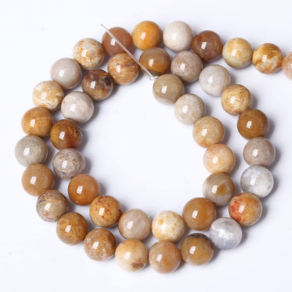 90PCS 8MM Natural Stone Coral Jade Chrysanthemum Beads for Jewelry Making DIY Bracelet