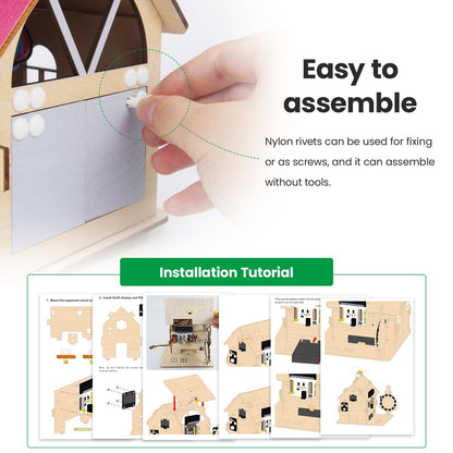 HOLASMART Microbit Smart Home Kit for Microbit V1 and V2,Electronics DIY Home Automation Coding Kit,STEM Educational Set for Student (Without Micro:bit and AAA Battery),Red