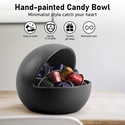 Decorative Black Candy Bowl For Kitchen Counter Key Bowl For Entryway Table Resin Multifunctional Modern Dish Halloween Decorations Indoor