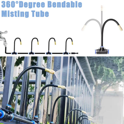 49.21Ft Drip Irrigation System, 360° Bendable Drip Irrigation Kit Automatic Irrigation System for Garden, Adjustable Garden Watering Misting System for Greenhouse, Yard, Lawn, Plant