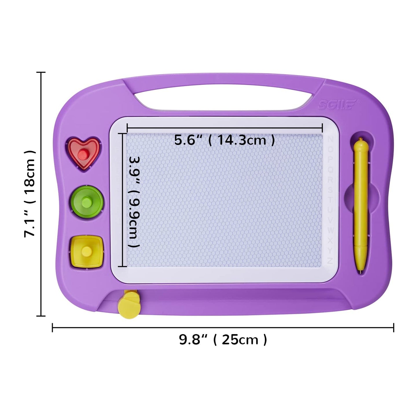 SGILE Toddler Toys for Kids, Magnetic Drawing Board for Birthday Gift, Toys for 1 2 3 Year Old Girls Boys, Etch & Sketch Pad with 3 Stamps, Learning and Educational, Purple