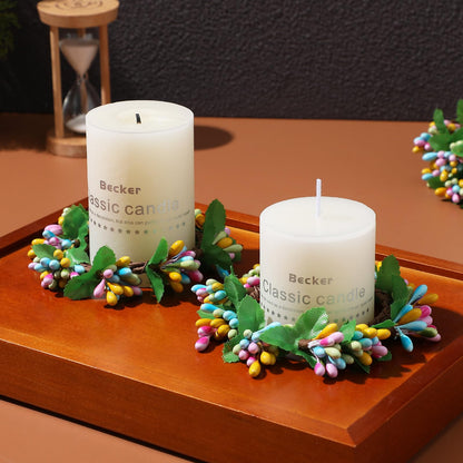 Yardwe 4 Pcs Easter Candle Rings Wreaths Artificial Spring Mini Pip Berry Wreath for Pillar Candles Rustic Farmhouse Table Centerpiece Kitchen Cabinet Decor Ring Holder