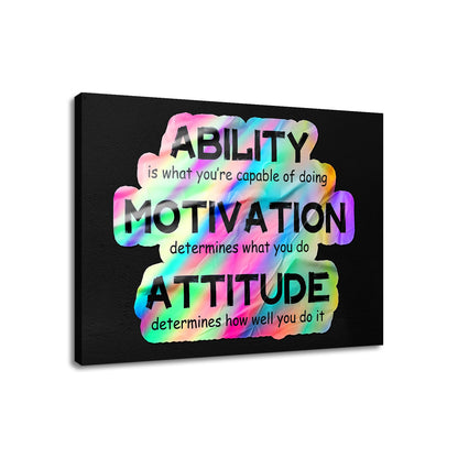 Motivational Canvas Wall Art Entrepreneurs Quotes Print Poster Inspirational Wooden Picture Painting for Home Office Parlour Living Room Bedroom Artwork Decorative Stretched and Framed [24''Wx18''H]