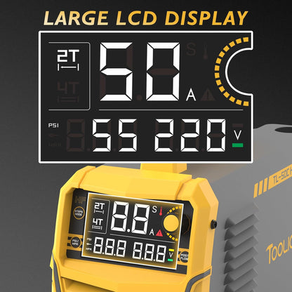 TOOLIOM Plasma Cutter, Non Touch Pilot Arc, Large LED Display 50 Amps Cutter Machine with 110/220V Dual Voltage, IGBT Maximum 3/4 Inch Clean Cut DC Inverter Cutting Machine