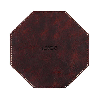 Londo Genuine Leather Round Tray Organizer - Practical Storage Box for Wallets, Watches, Keys, Coins, Cell Phones and Office Equipment