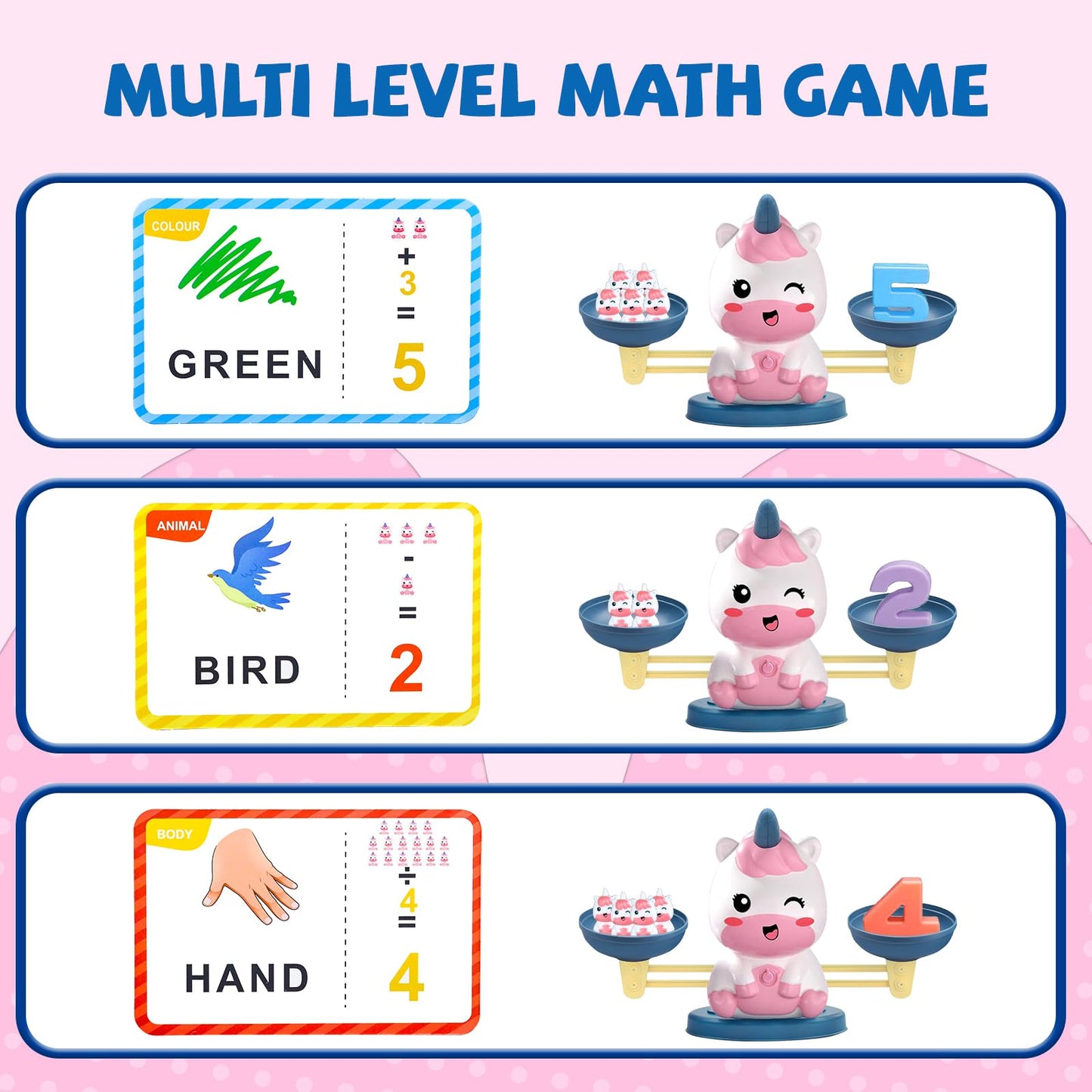 Snugzy Unicorn Balance Counting Toys, Number Counting Scale Games for Kids Cool Math Learning Games for Boys and Girls Preschool Kindergarten Learning STEM Montessori Educational Toys for 3+