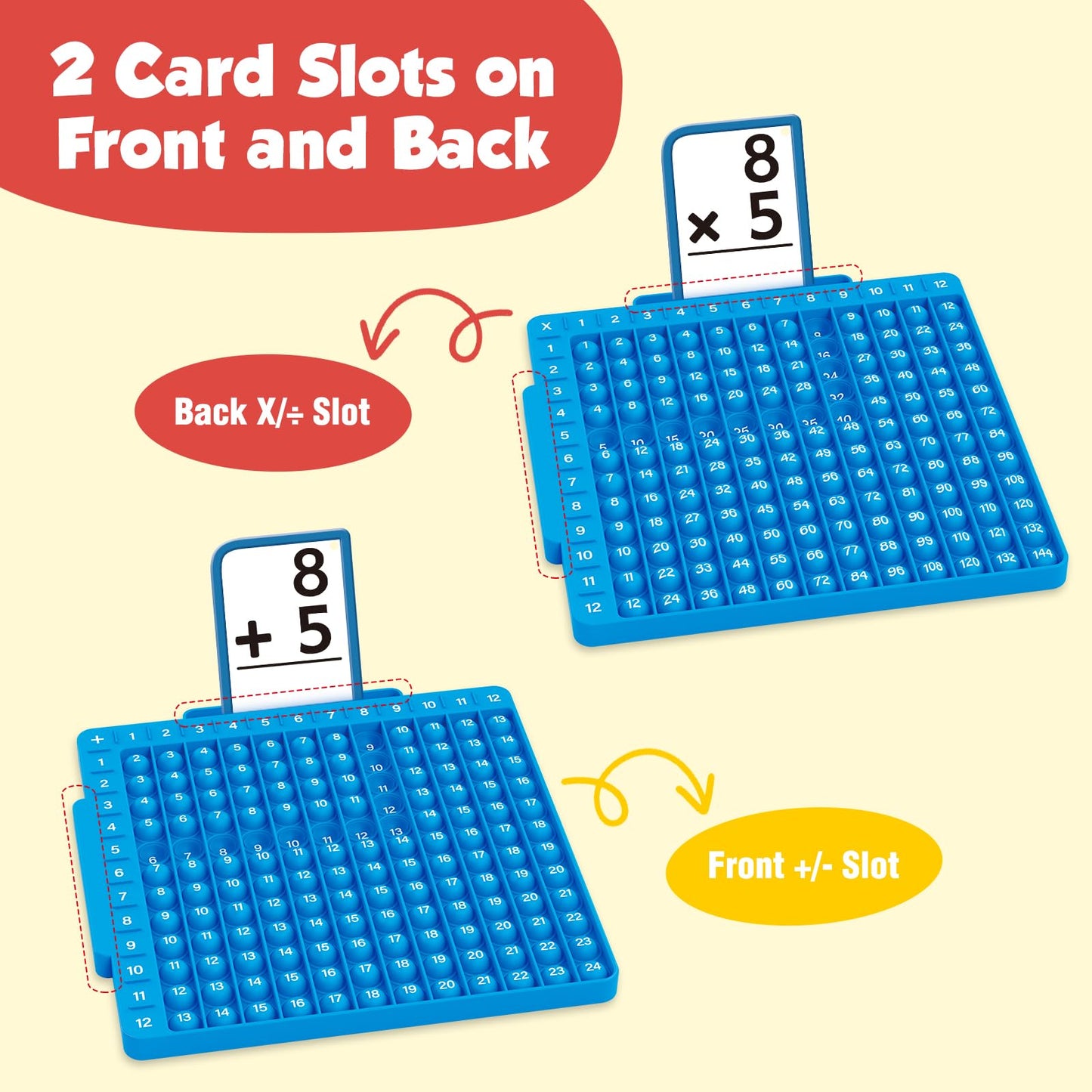 Torlam Math Board, Multiplication Game Board, 12x12 Math Manipulatives Game Board Multiplication,Division, Addition, Subtraction Games Toys for Kids, 1st, 2nd, 3rd, 4th, 5th, 6th Grade