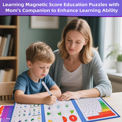 Magnetic Fraction Demonstration Book,Magnetic Fraction Tiles & Fraction Circles,Montessori Fraction Manipulatives Learning Games for Kids,Fraction Manipulatives for Elementary School (Fox)