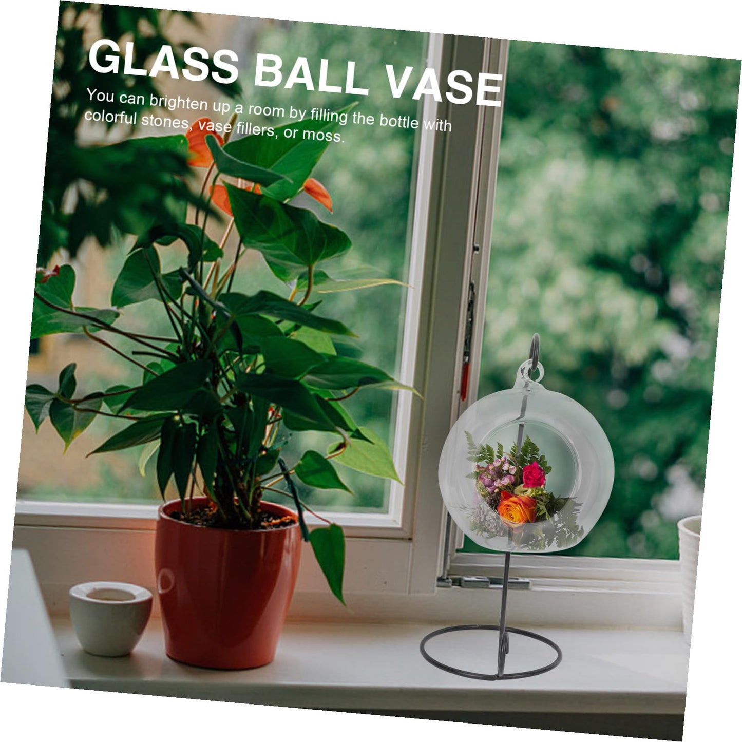 CORHAD 3pcs Hanging Glass Transparent Microlandscape Terrarium for Decoration for Flowers Plants and Moss for Home Office and Cafe Use