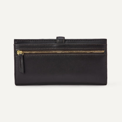 Amazon Essentials Women's Leather Clutch Wallet, Dark Brown, One Size