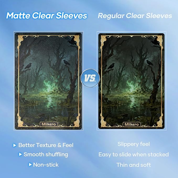 1000 Counts Card Sleeves, Matte Clear Card Sleeves Deck Card Protectors, Trading Card Sleeve Fit for MTG, Baseball, Sports, Game Cards (Matte Clear)