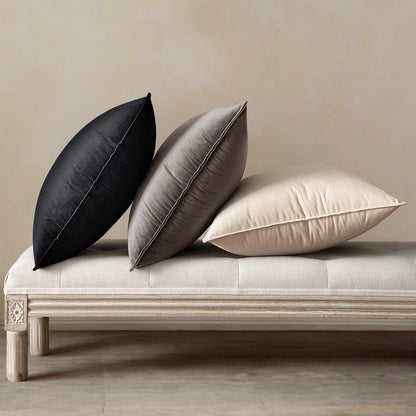 MIULEE Black Velvet Throw Pillow Covers 18x18 Soft Decorative Solid Square Cushion Cases Pack of 2 Modern Luxury Home Decor for Couch, Sofa, Bedroom