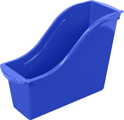 Storex Small Book Bin – Interlocking Plastic Organizer for Home, Office and Classroom, Blue, 6-Pack (71108C06C)
