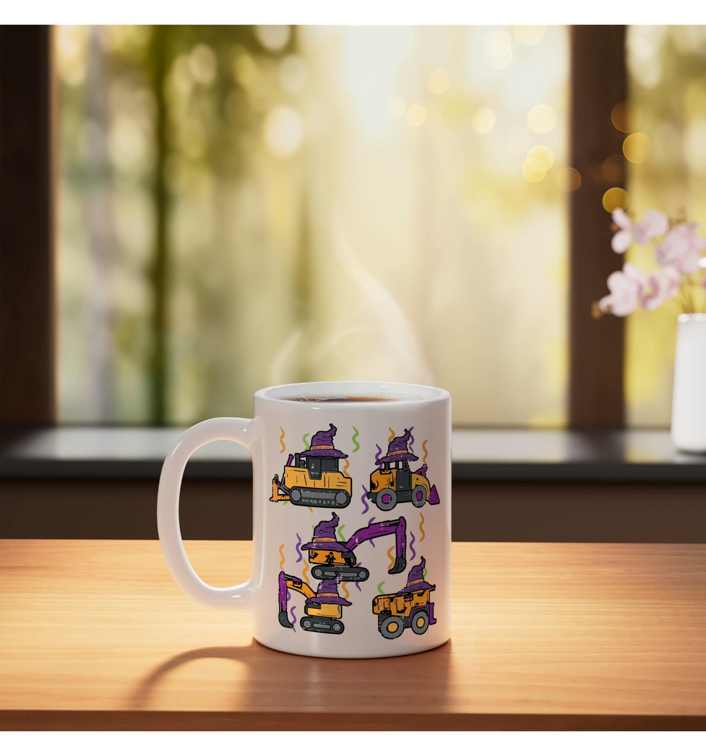 Halloween Construction Vehicles Costume Boys Kids Toddler Ceramic Mug, White