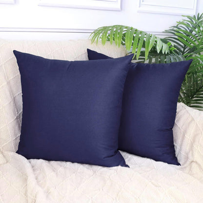 Thmyo 4-Pack 100% Cotton Comfortable Solid Decorative Throw Pillow Case Square Cushion Cover Pillowcase Sublimation Blank Pillow Covers Halloween DIY Throw Pillowcase(20x20inch/50x50cm,Dark Blue)