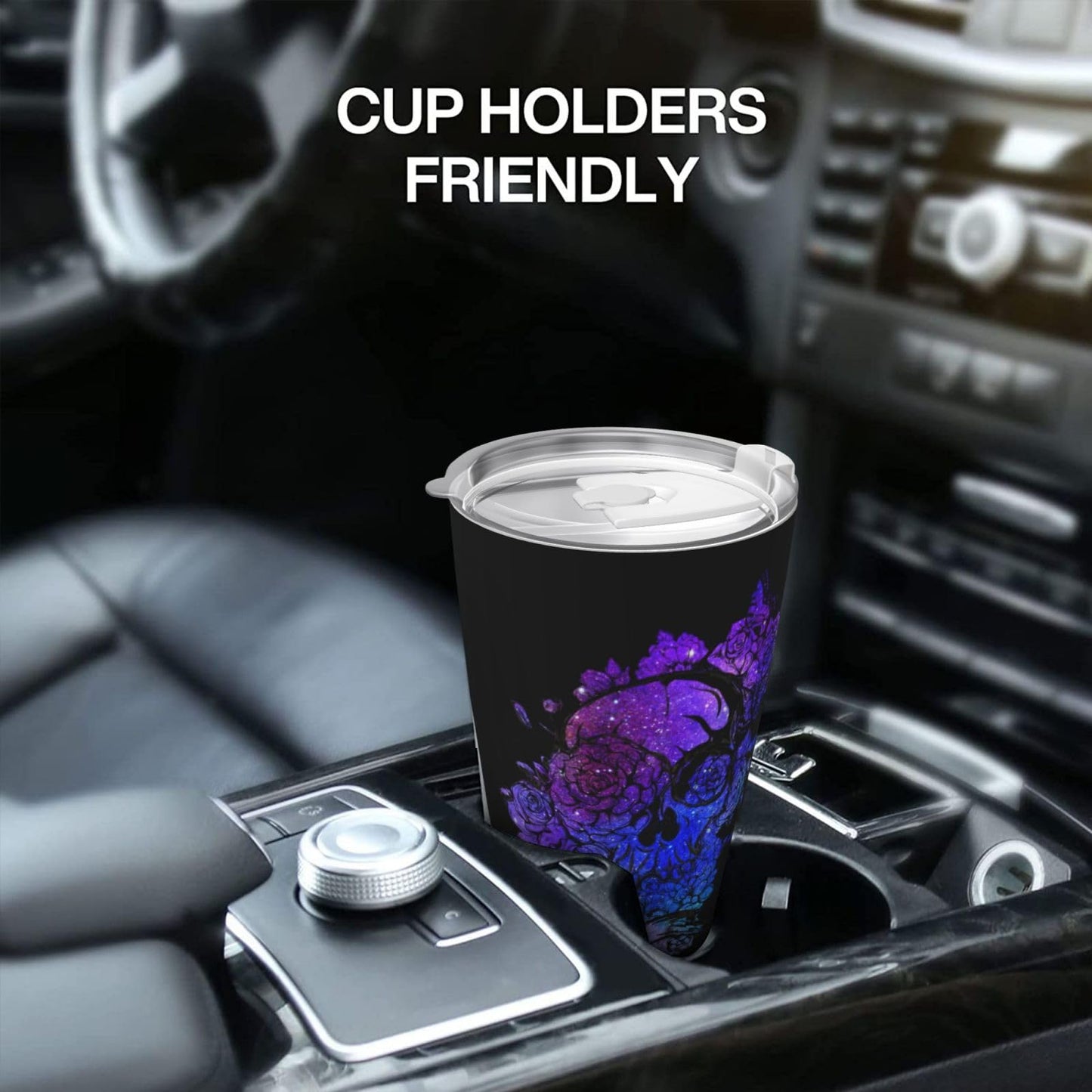 BCQJNB Skull Candy Purple Sugar Gifts For Women Tumbler, 20 Oz Stainless Steel Travel Coffee Mug