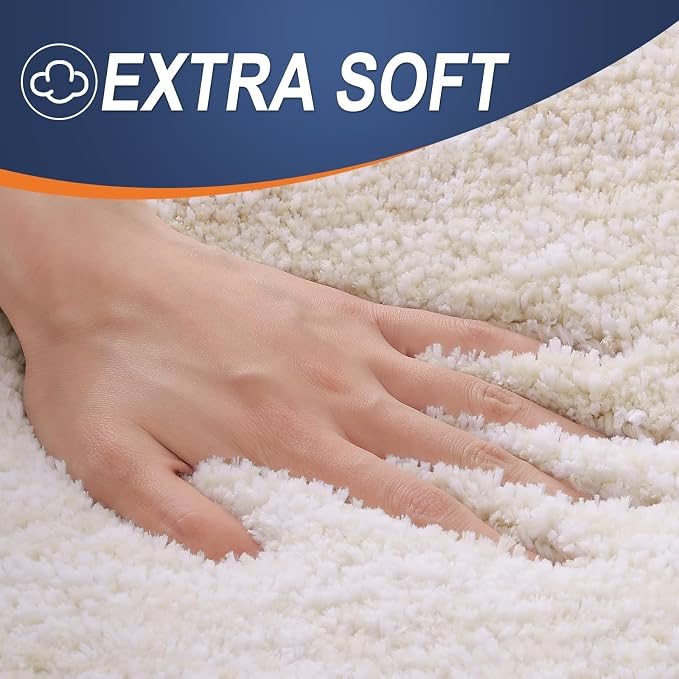 OLANLY Bathroom Runner Rugs Mat 59x24, Extra Soft Absorbent Microfiber Bath Rugs, Rubber Backing, Quick Dry, Washable Long Bath Mats for Bathroom, Tub and Shower, Home Decor Accessories, Light Beige