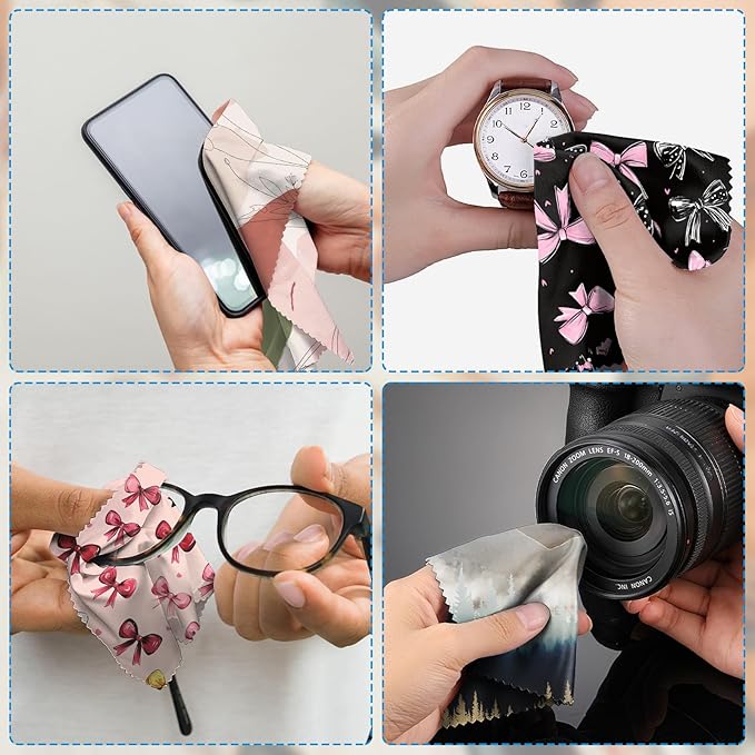 6 PCS Glasses Cleaning Cloth Eyeglass Lens Cleaning Cloth Eyeglasses Wipes