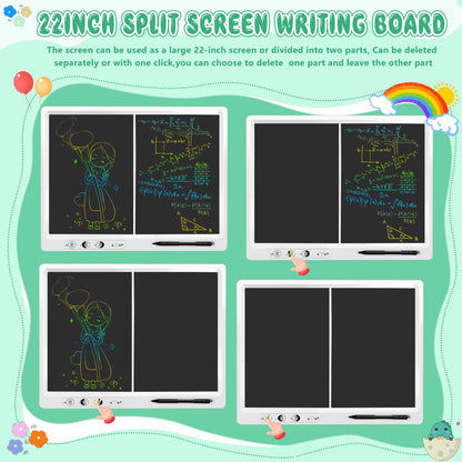 LCD Writing Tablet for Kids,22 Inches Colorful Screen Drawing Tabelt, Remote Split Screen Control Erasable Function,Educational and Learning Autism Toys 3-12 Year Christmas Gifts for Grandkids