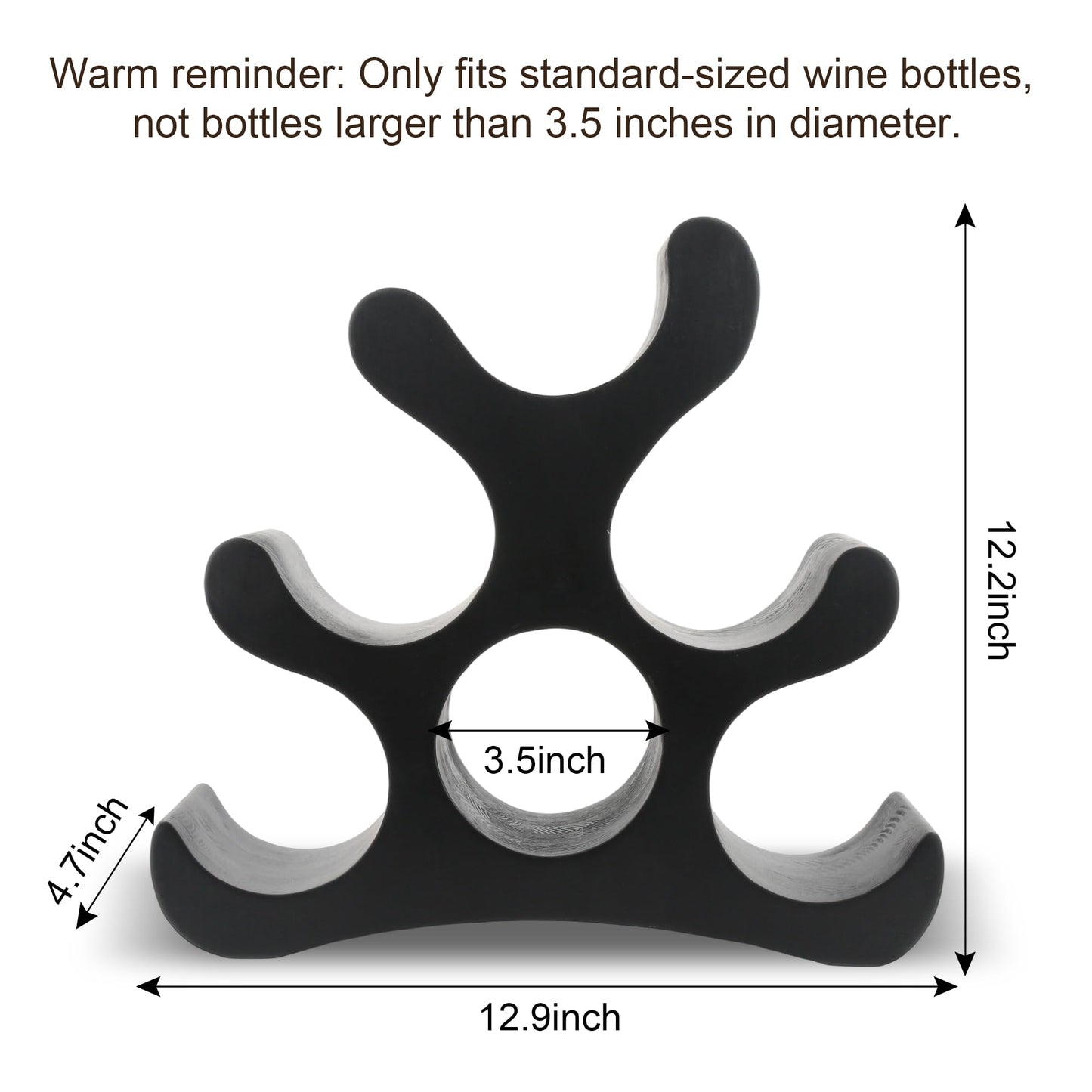 TRUDING Countertop Wine Rack - 6 Bottle Wooden Wine Rack - Freestanding Wine Bottle Holder Stand - Wine Storage Rack for Cabinet Pantry Bar Kitchen