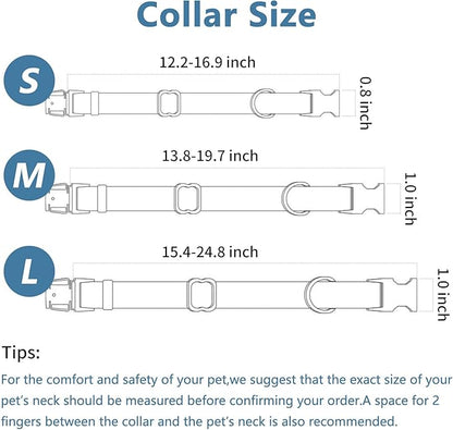 Dog Collar and Leash Set.Soft and Easy to Clean Vegan Leather with Rose Gold Metal Buckle for Small Medium Large Dogs (Light Purple, M(13.8"-19.7"))