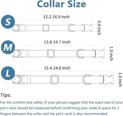 Dog Collar and Leash Set.Soft and Easy to Clean Vegan Leather with Rose Gold Metal Buckle for Small Medium Large Dogs (Off-White, S(12.2"-16.9"))