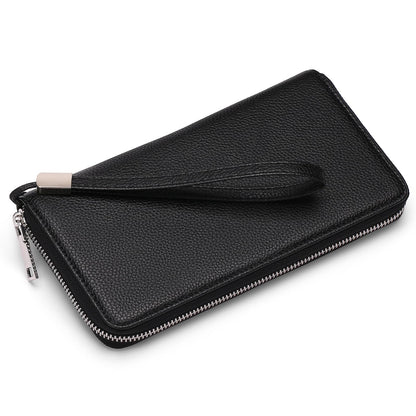 GOIACII Womens Wallet RFID Blocking Leather Zip Around Wallet Large Capacity Long Purse Credit Card Clutch Wristlet