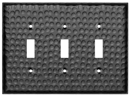 Monarch Abode Toggle Light Switch Cover Plate – 3-Gang Matte Black Outlet Covers, Hand Hammered Decorative Outlet Cover Wall Plates, Light Switch Plate Covers for Electric Outlets, Pack of 1