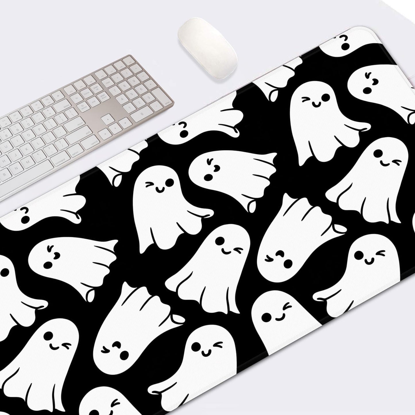 Britown Halloween Autumn Cute Large Mouse Pad for Desk, Fall Ghost Horror Computer Keyboard Mat Non-Slip Rubber Desk Mat Gaming Mousepad for Home Office Game, 31.5 x 15.7 Inch