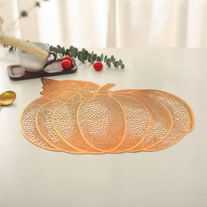 Qancesd Fall Pumpkin Placemats, Set of 6 Halloween Thanksgiving Placemats, Autumn Harvest Place Mats Home Table Decorations, Orange