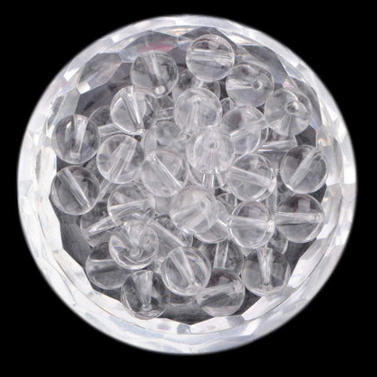 80Pcs Natural Crystal Beads Stone Gemstone Round Loose Energy Healing Beads with Free Crystal Stretch Cord for Jewelry Making (Clear Crystal, 10mm)