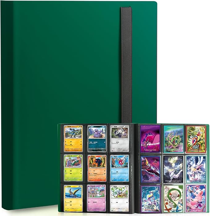 Card Binder, 9 Pocket Trading Card Album Folder,20 Pages, 360 Card Capacity Sports Card Binder, Premium Card Binders Compatible with MTG, TCG, Baseball Cards (Green)