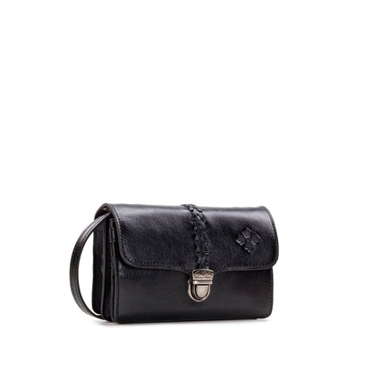 Patricia Nash Bag Bianco Crossbody Organizer 100% Full Grain Supple Leather Purse for Women, Womens Purse, Black