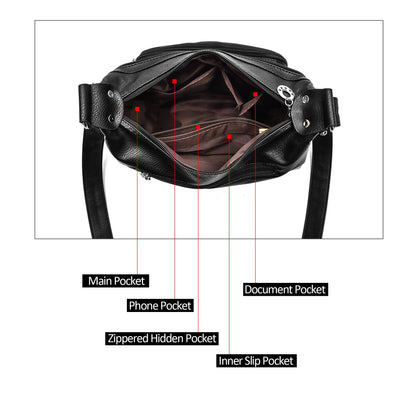 XSDTYYLQ Handbags for Women 2026,Black Crossbody Purse,Lightweight Leather Shoulder Bag(Classic Black)