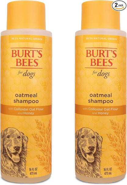 Burt's Bees for Pets Oatmeal Dog Shampoo with Honey, Soothing Formula for Itchy and Sensitive Dog Skin, Colloidal Oat Flour and Honey, pH Balanced, Sulfate-Free, 16 Fl Oz - 2 Pack