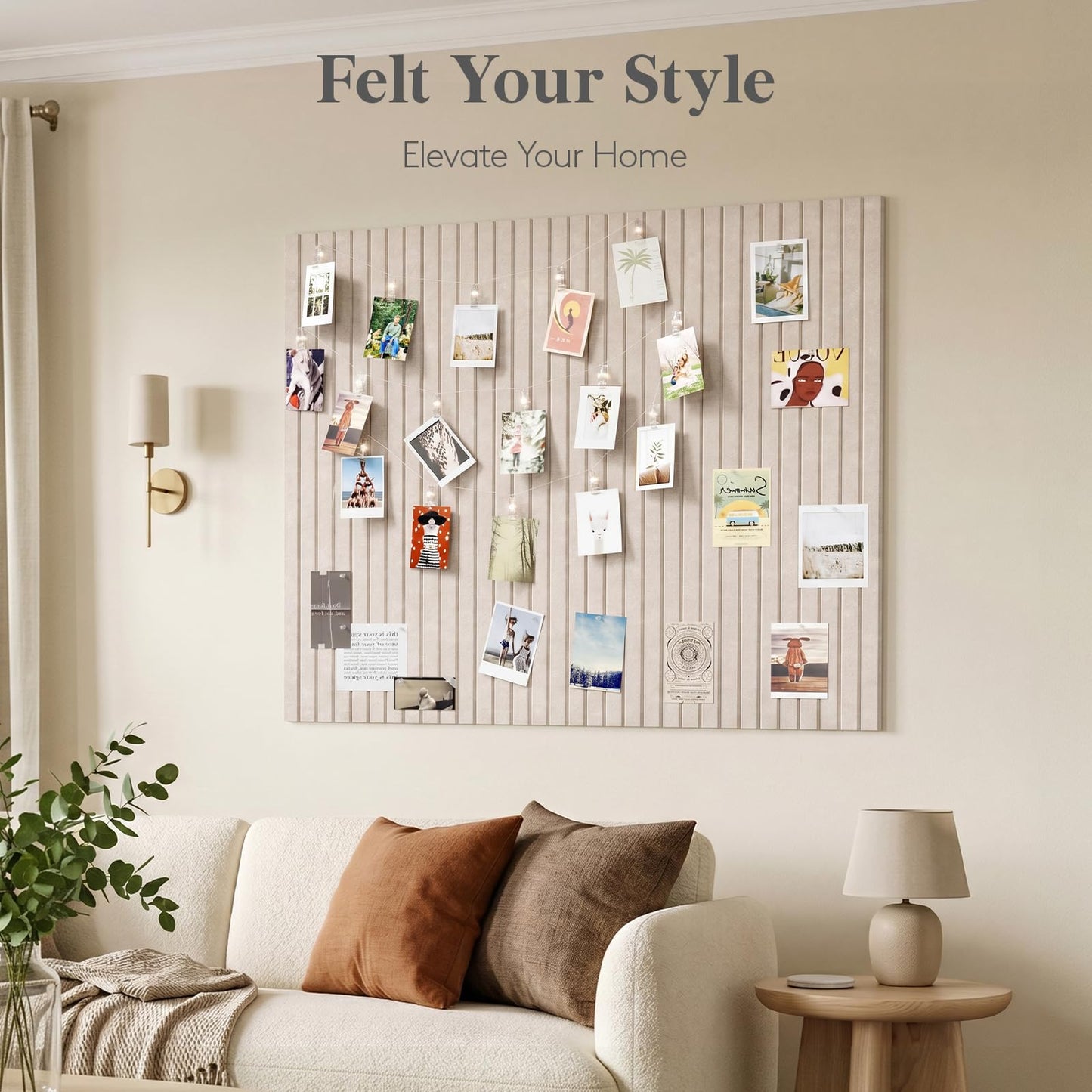Lifewit Felt Slatted Bulletin Board, 12 Pack Self-Adhesive Panel, 48"x 36" Total Size, Cork Board Alternative, Pin Message Board with 30 Pushpins for Room and Office Decor, Home, Dorm, Green