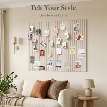 Lifewit Felt Slatted Bulletin Board, 12 Pack Self-Adhesive Panel, 48"x 36" Total Size, Cork Board Alternative, Pin Message Board with 30 Pushpins for Room and Office Decor, Home, Dorm, Purple