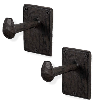 Rustic State Billow Wall Mount Cast Iron Hooks Coat Towel Bag Hat Hanger Multiuse Entryway Railroad Spike Rack Black Set of 2