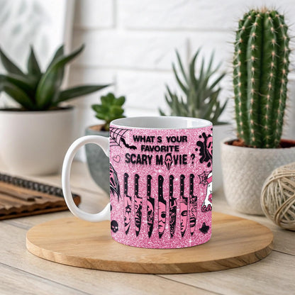 Equoza Halloween Coffee Mug, 11oz Gothic Scream Cup for Women Girls, Spooky Ceramic Mug Horror Movie Gift for Halloween Lovers
