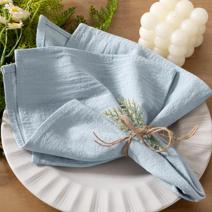 Socomi Cloth Napkins Grey Blue Fall Thanksgiving Washable Reusable Bulk Linen Cotton Napkins Set of 6 17"x17" for Wedding Party Bridal Baby Shower Birthday Dining Table Decorations