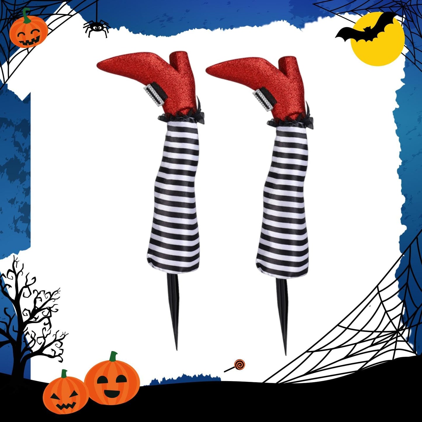 ＫＬＫＣＭＳ Halloween Upside Down Witch Legs with Stake Lawn Versatile Patios Yard Stake