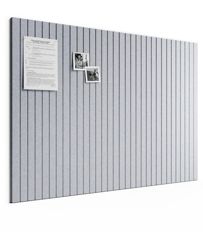 Bumusty Large Cork Board Alternative-48 x 36" Felt Bulletin Board Tiles, with 30 Pushpins, 70 Adhesive Tabs, Fine-Stripe 12-Pack, Cork Boards for Office Push Pin Board Felt Board-Soft Gray