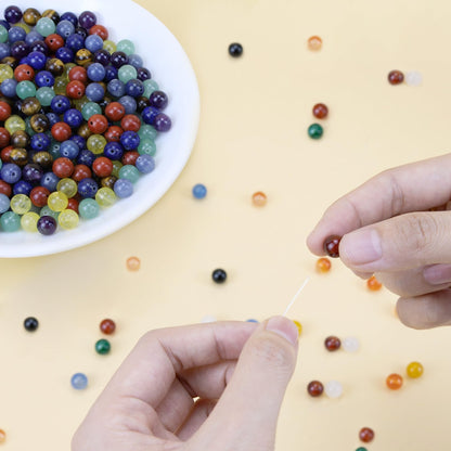 QINJIEJIE 8mm Beads Crystal Beads Colorful 100PCS Stone Beads Round Beads Loose Gemstone Beads Stone Beads for Jewelry Making DIY Bracelet Necklace Earrings Crystal Beads for Jewelry Making